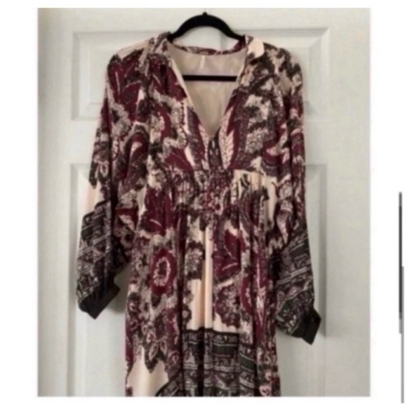 FREE PEOPLE Boho Satin Mini Dress - Picture 5 of 9